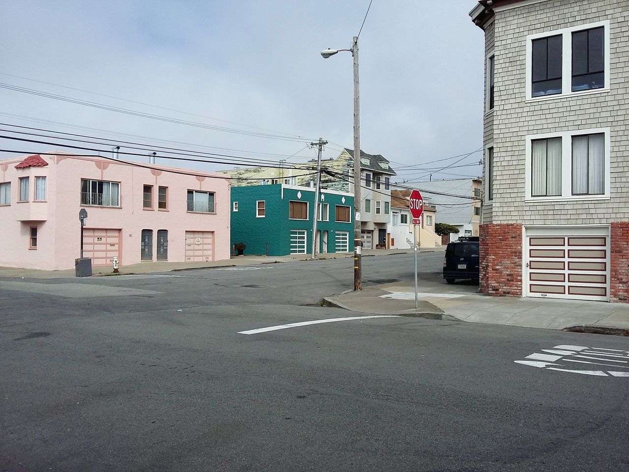 Outer Sunset street corner. · San Francisco SF California CA USA urban landscape Urban geometry Architecture street building exterior no people simplicity minimalism