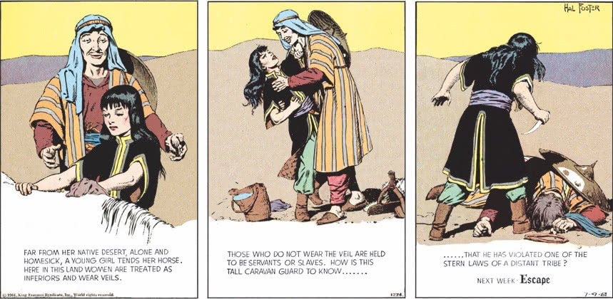 Far from her native desert, alone and homesick, a young girl tends her horse.