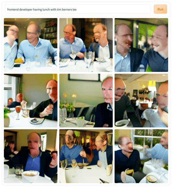 A frontend developer having lunch with Tim Berners-Lee.