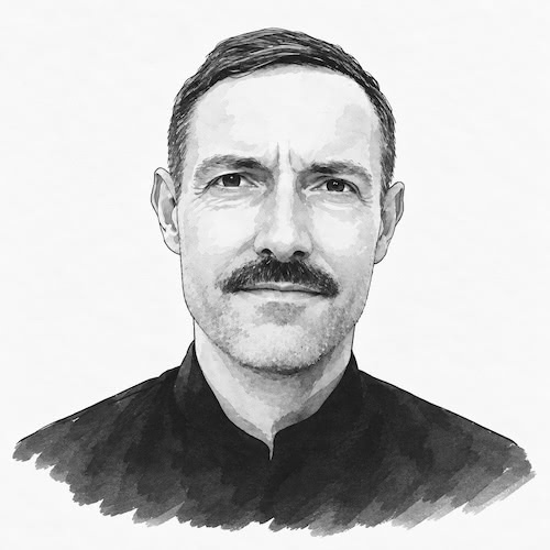 Portrait sketch of Jens Oliver Meiert.